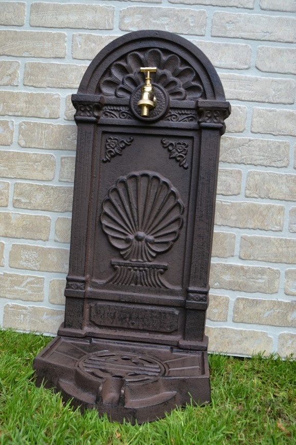 Litinová výlevka - umyvadlo - kašna MUŠLE 69 cm - hnědá - 3