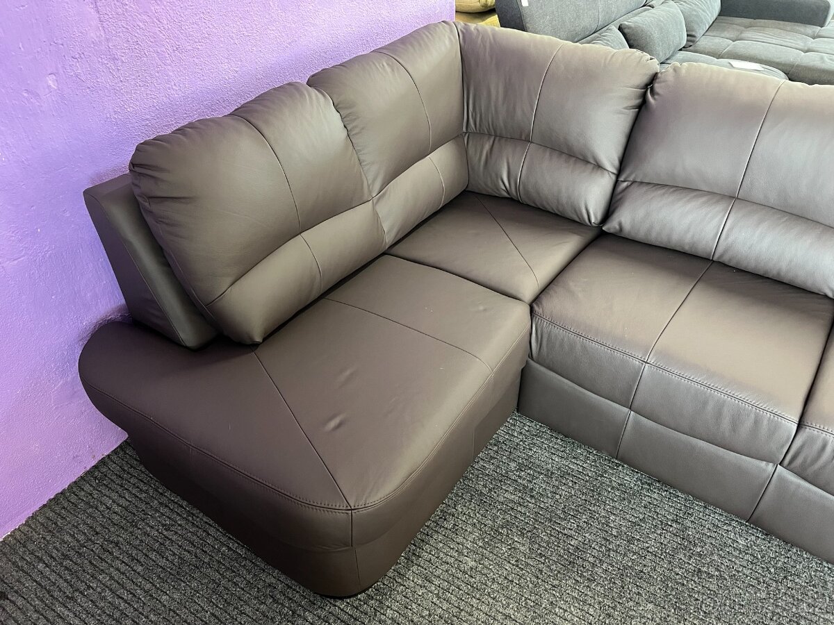 Rohová sedací souprava - kůže – nepoužitá - 3