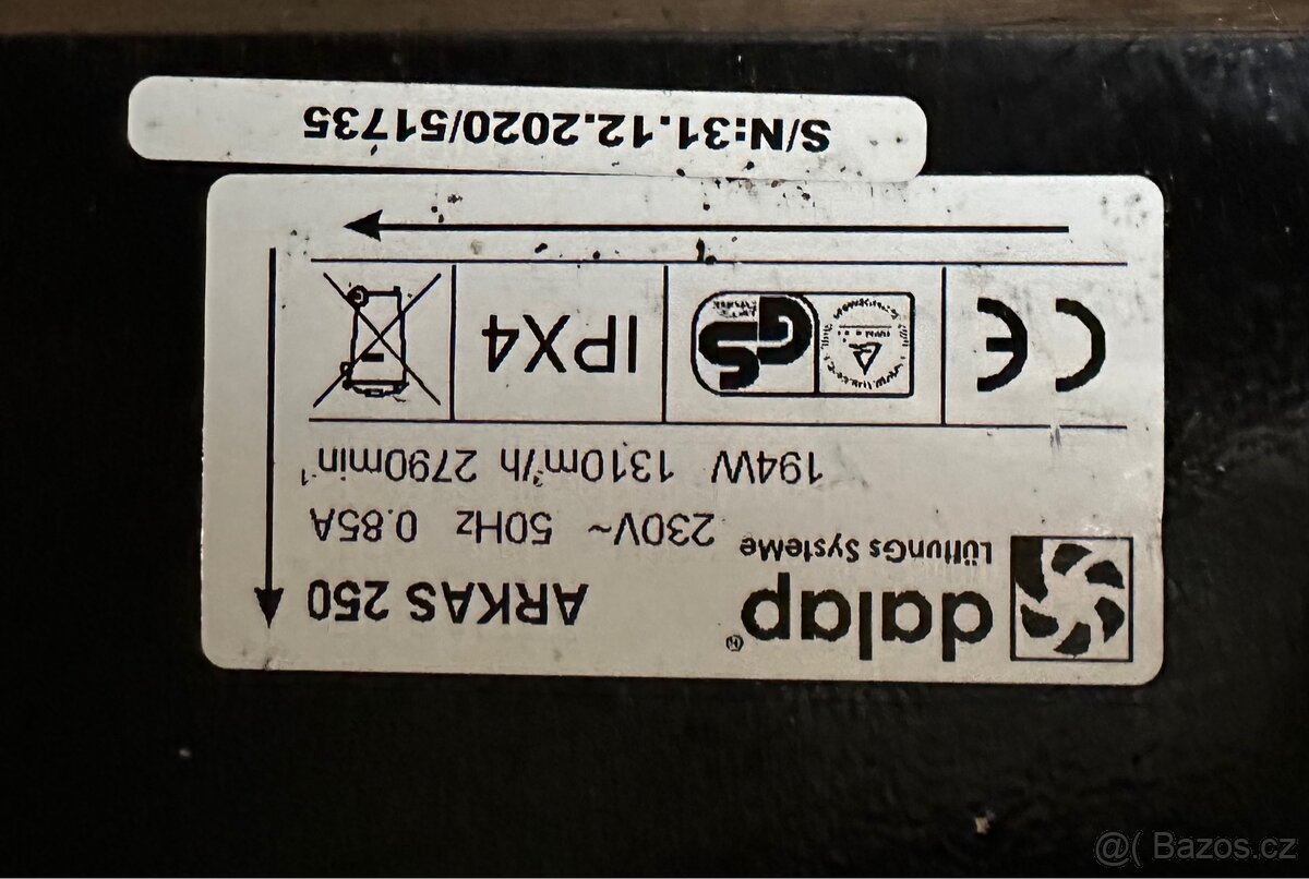 Střešní ventilátor Dalap ARKAS Ø 250 mm, 1310 m³/h - 3