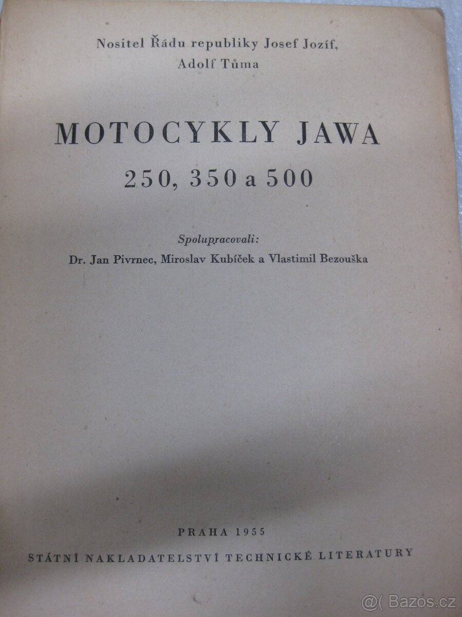 Kniha Motocykly Jawa 250,350,500 - Josef Jozíf, Adolf Tůma - 3