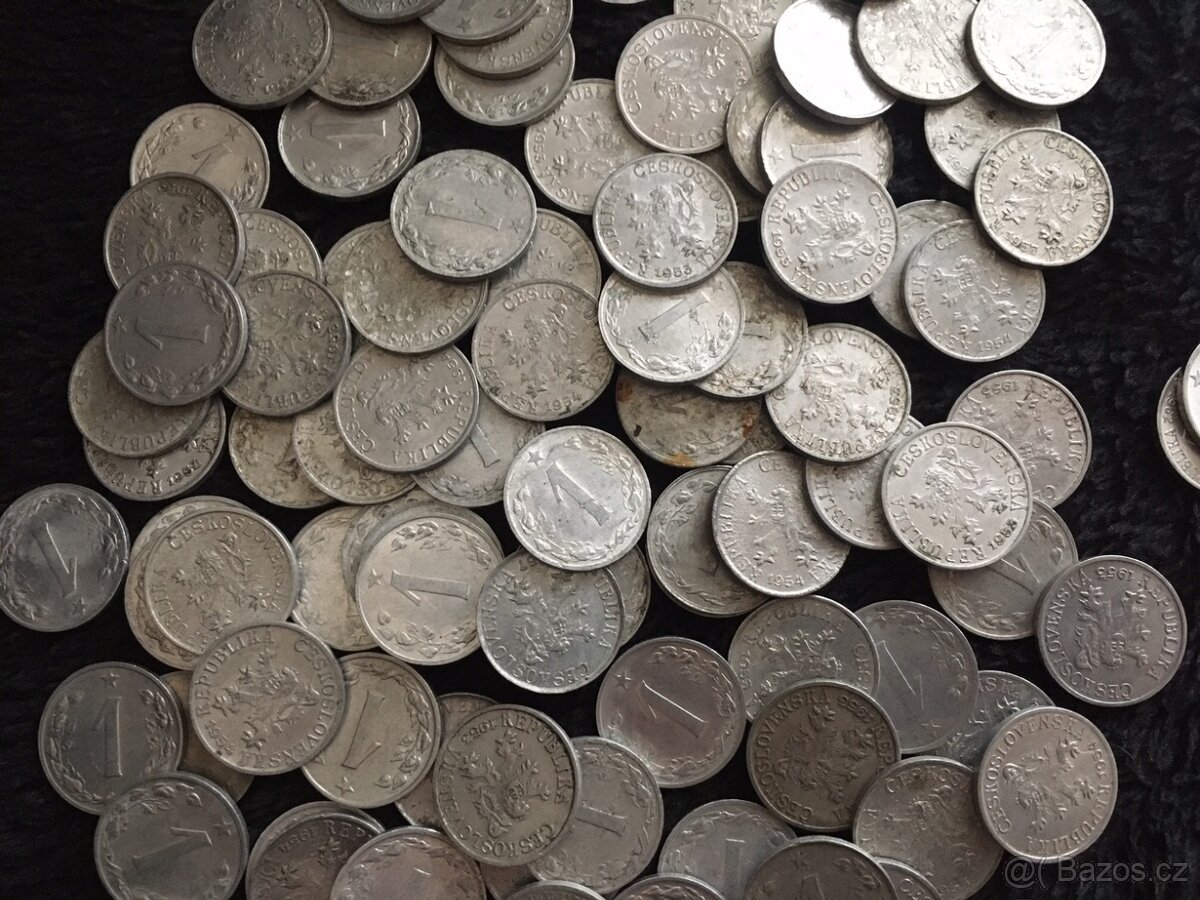 205 kusů 1 haléřů ČSSR, mince Československo, 1953 až 1962 - 3