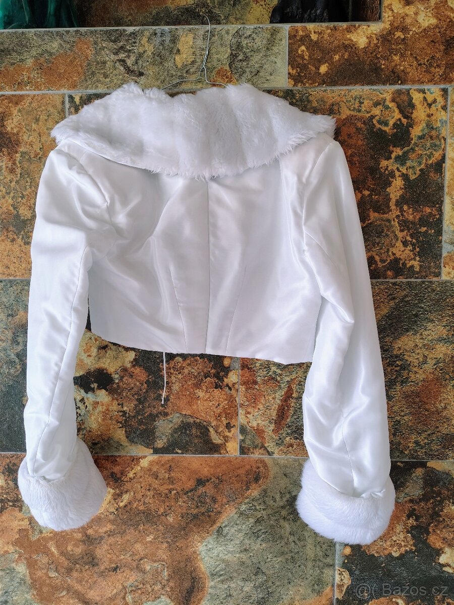 svatební kabátek sněhobílý - 3