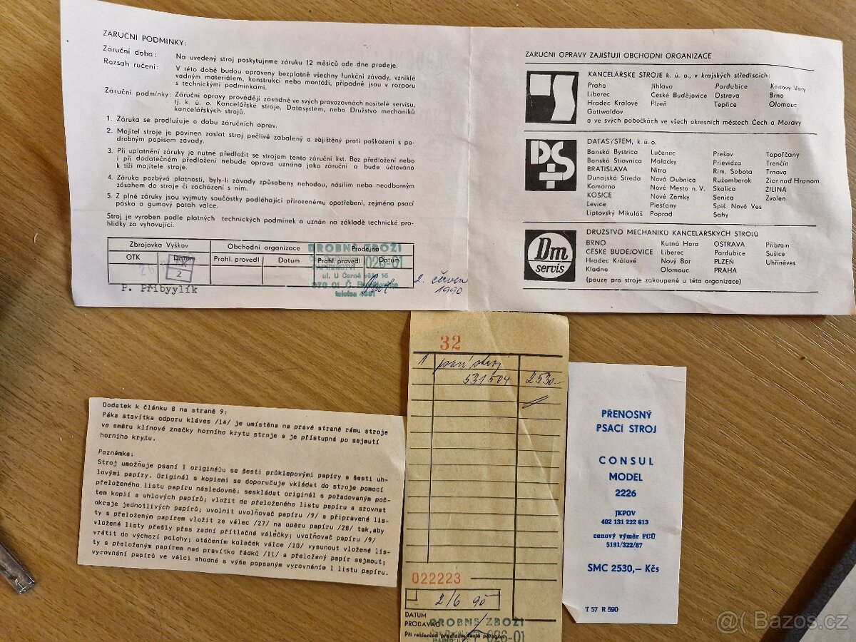 Prodám psací stroj CONSUL - 3
