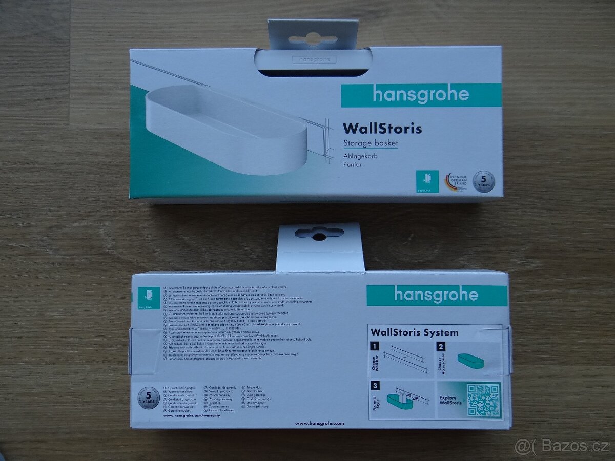 Sprchová polička Hansgrohe WallStoris matná bílá - 3