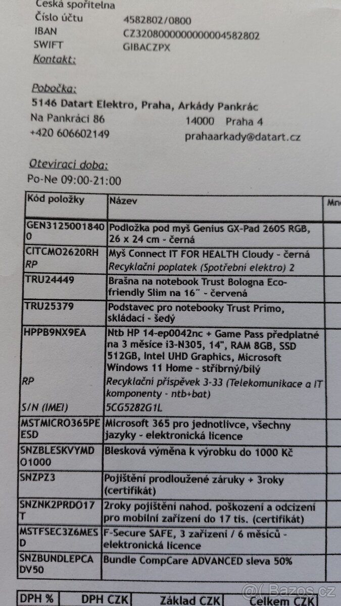 Nový notebook HP + příslušenství + prodl.záruky - 3