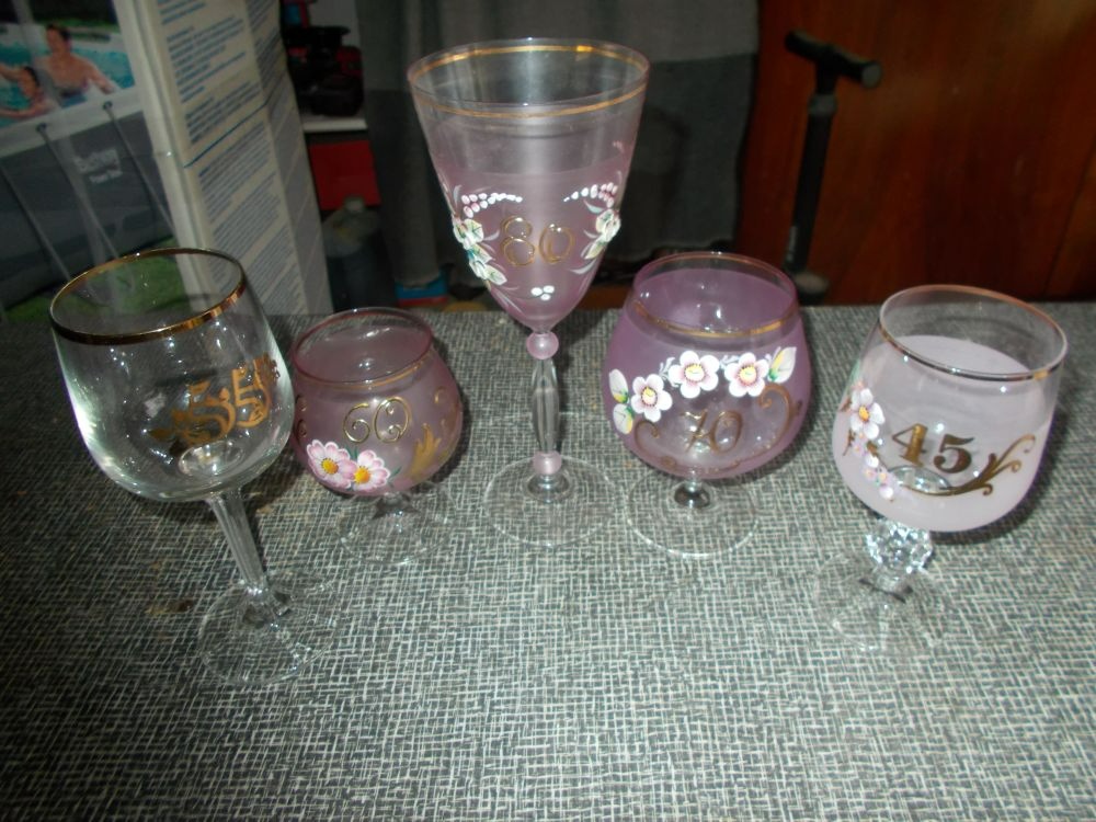 Skleničky k narozeninám 80/70/60/55/45 - 3