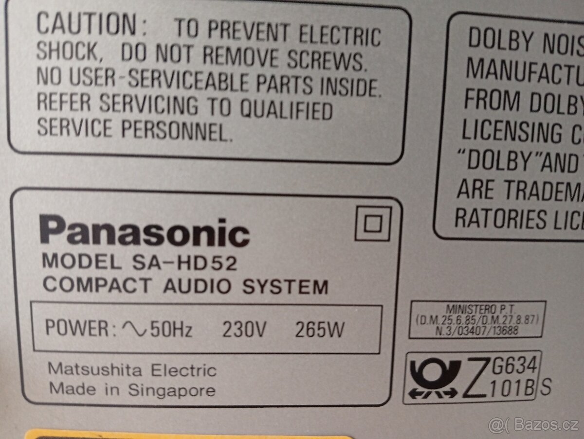 Panasonic model SA-HD52 - 3