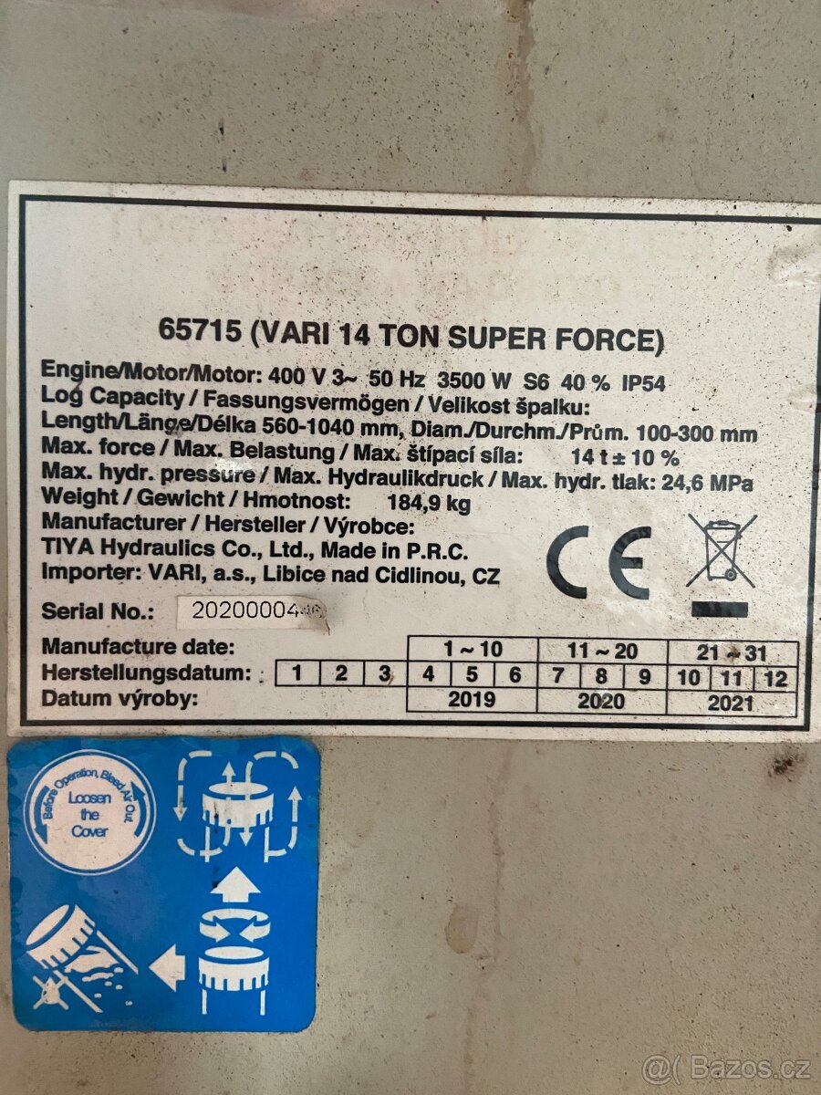 Štípačka na dřevo Vari 14Ton - 3