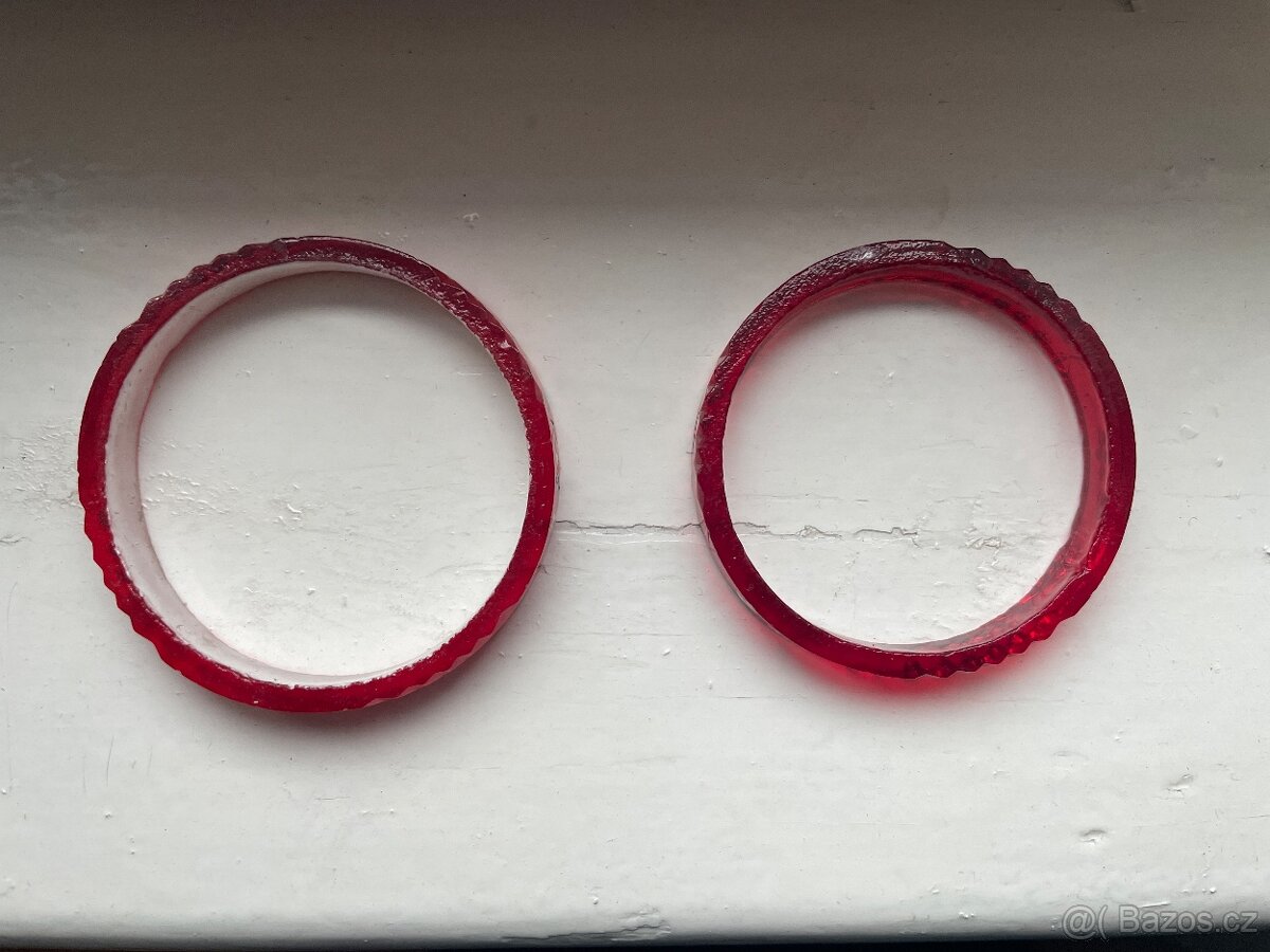 Starožitné kroužky bangle jablonecké skleněné - 3