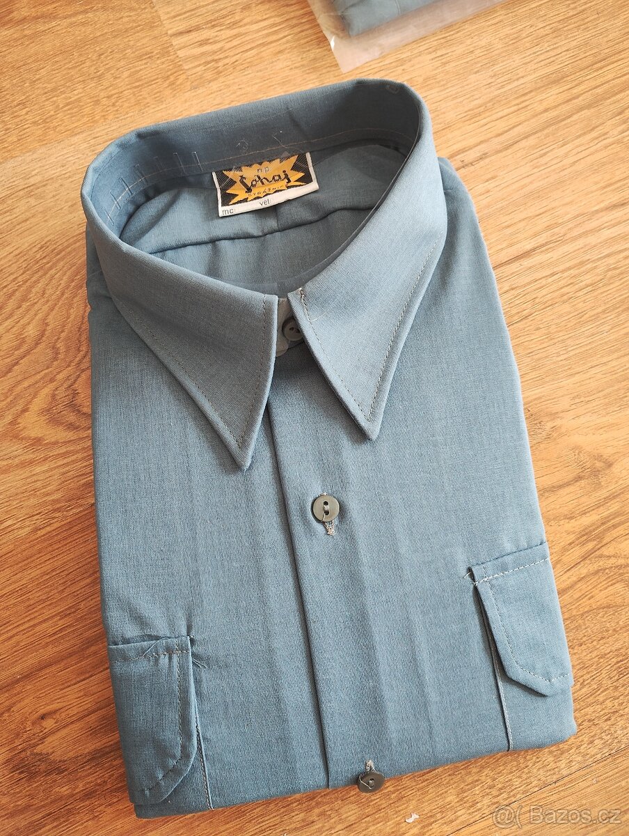 RETRO košile ČSAD s visačkami a odznaky-nález z půdy - 3