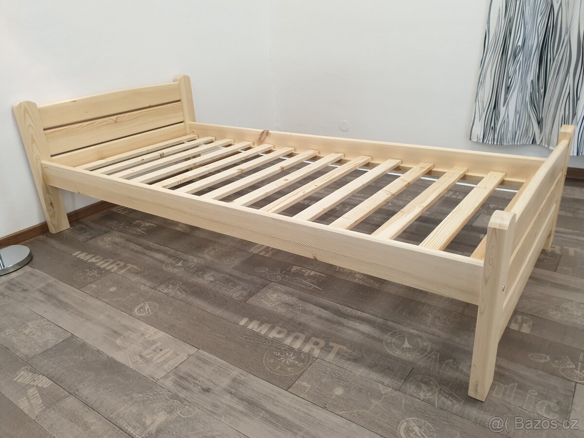 Postel z masivu 80x200 s roštem - 3