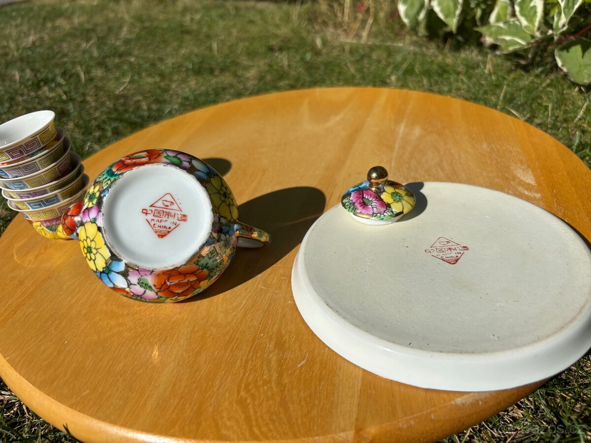Čínský čajový set – ručně malovaný, původ Zakázané město - 3
