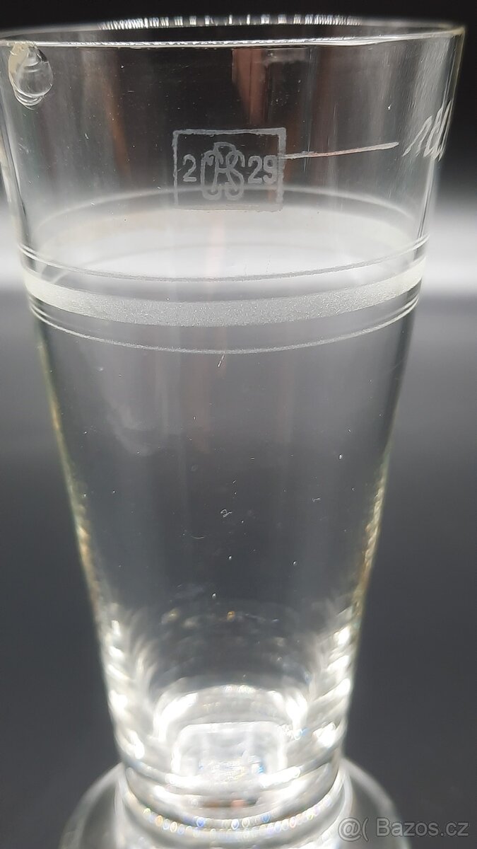 Velmi stará hospodská sklenička s cejchem ČSR - 1dl - 3