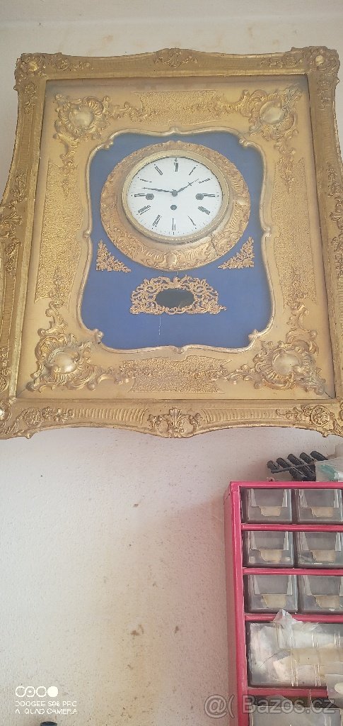 Starožitné luxusní čtvrťové rámové hodiny po opravě. - 3