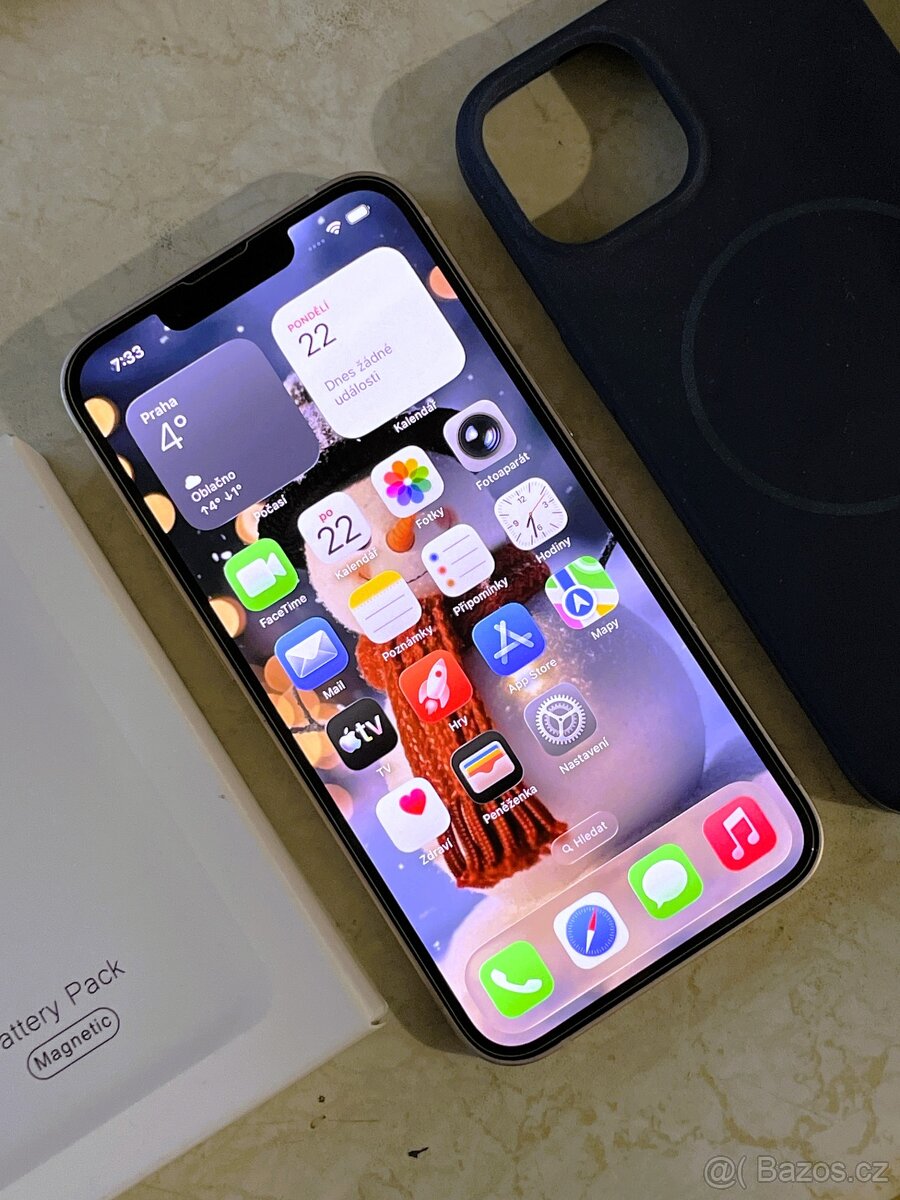 TOP STAV - Apple Iphone 13 128GB růžový baterie 100% - 3