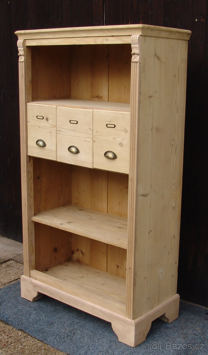 Starožitná, otevřená skřínka s šuplíky. - 3