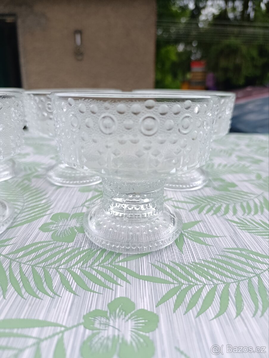 5x skleněná miska Riihimäen Lasi Grapponia. - 3