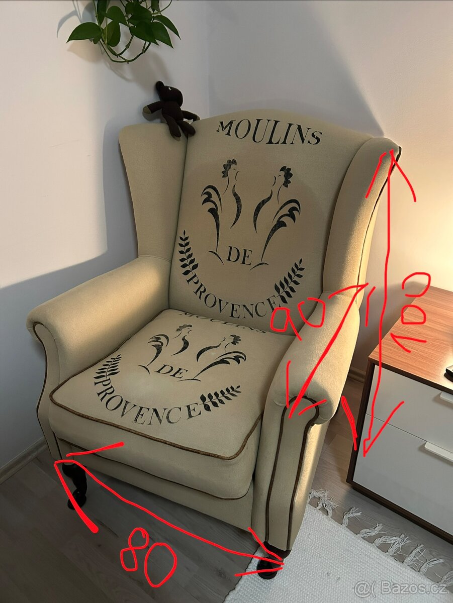 Vintage/retro křeslo, ušák - 3