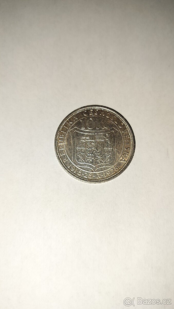 10 Kč 1928 T. G. Masaryk (stříbro) - 3