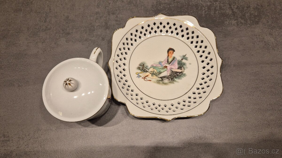 Talíř a hrnek s japonským motivem - 3