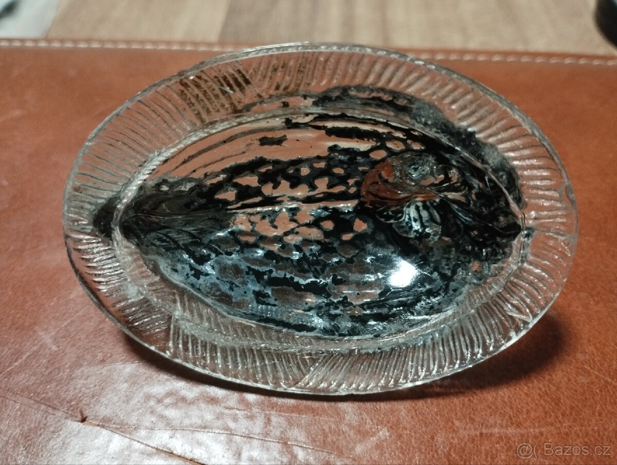 Staré skleněné víčko od cukřenky tvar slepice - 3