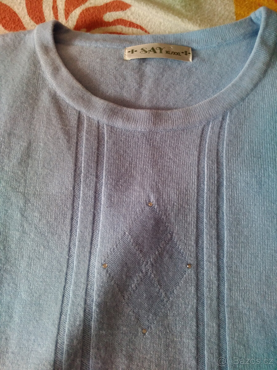 Modré triko/svetr - XL/XXL - 3