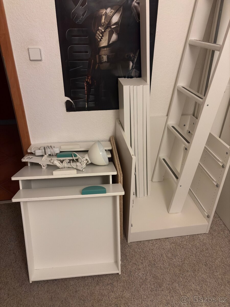 Dětská postel se stolem a skříní IKEA SAMSTAD (x2) - 3