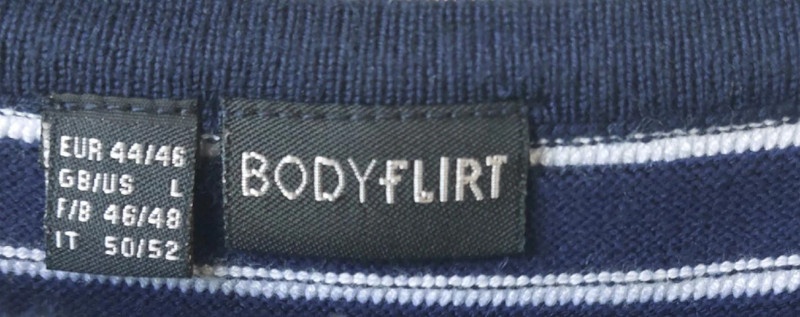 Úpletové modré šaty s proužky - Bodyflirt - vel. 44 - 3
