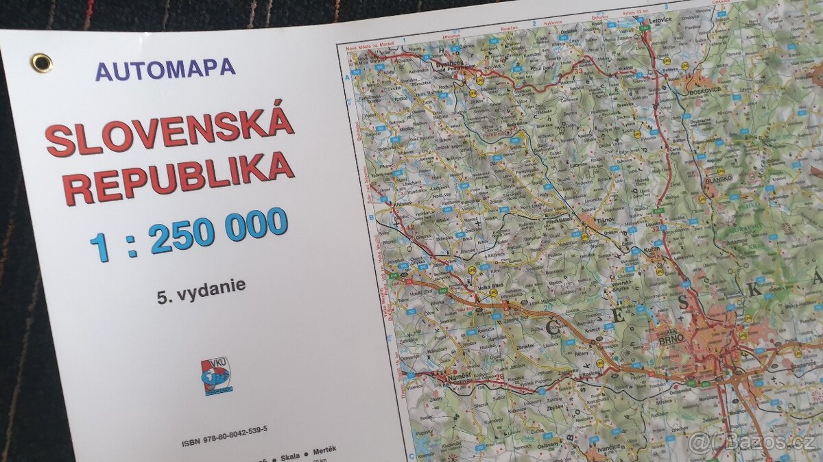 Velká nástěnná automapa Slovenské republiky (1 : 250 000) NO - 3