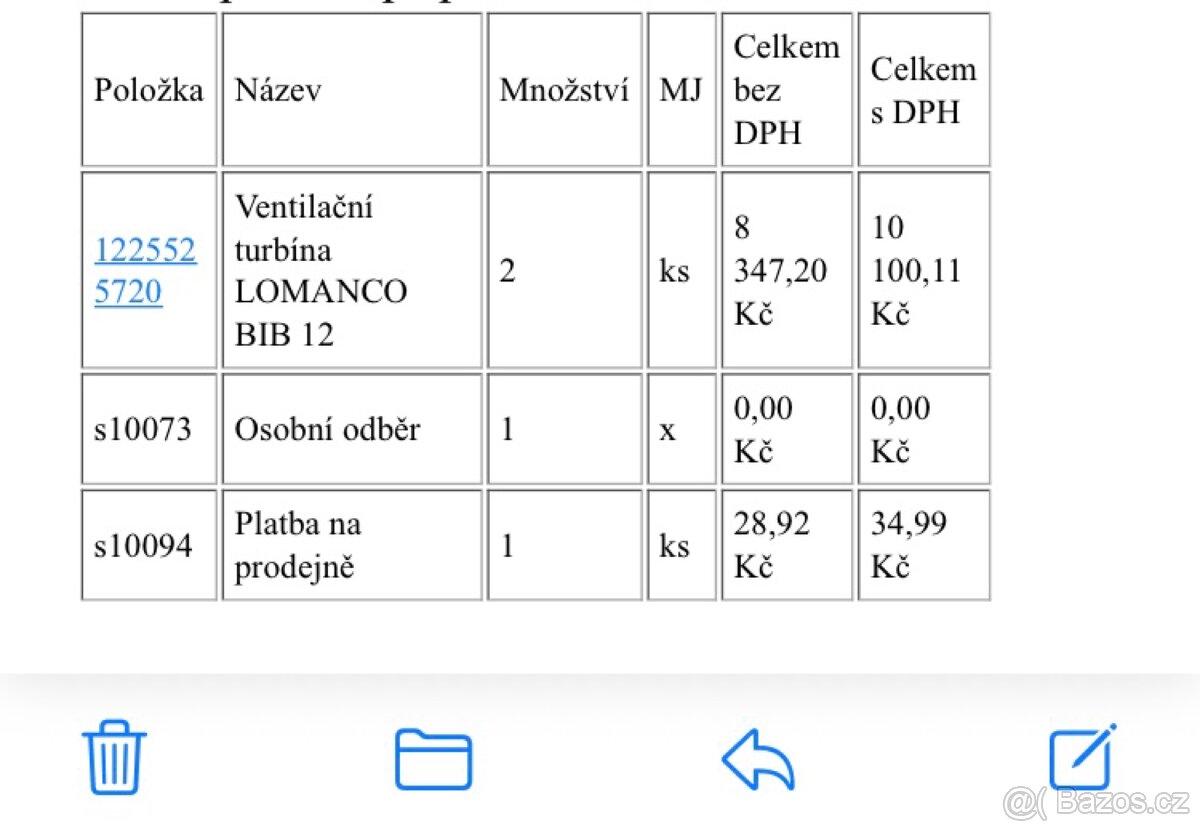 Prodam ventilacni turbinu Lomanco BIN 12 - 3