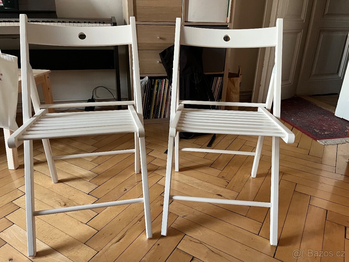 bílé skládací židle - 3