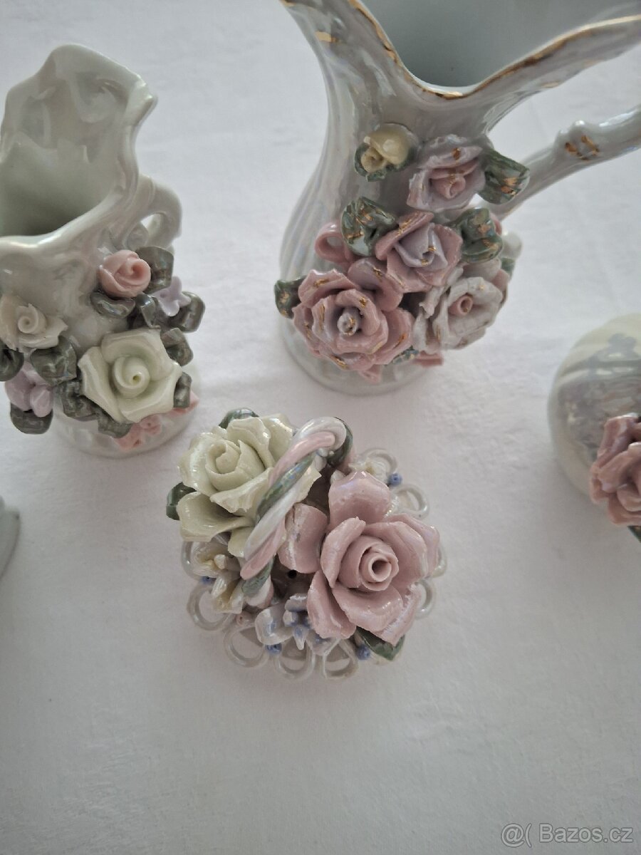 Vázičky + košíček - keramika - 3