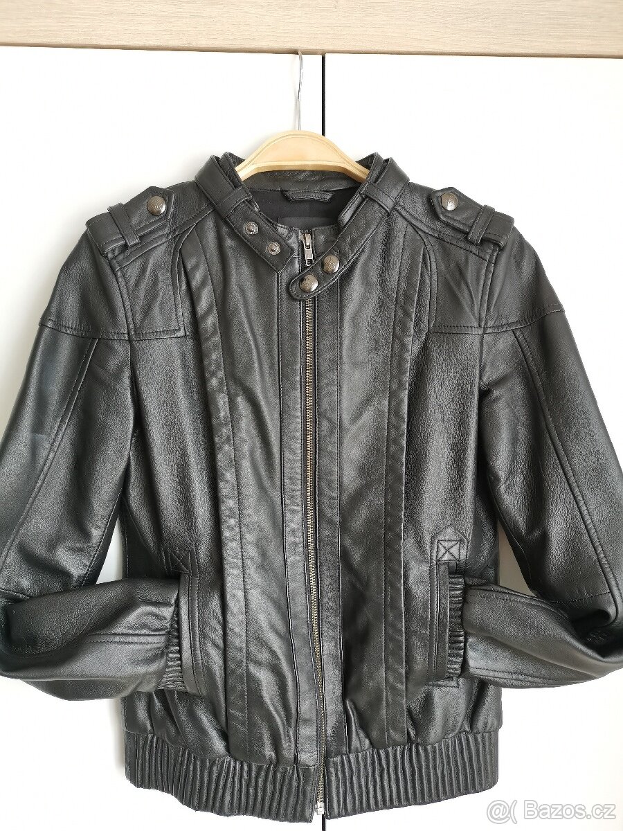 Kožená dámská bunda zn. MANGO - 3