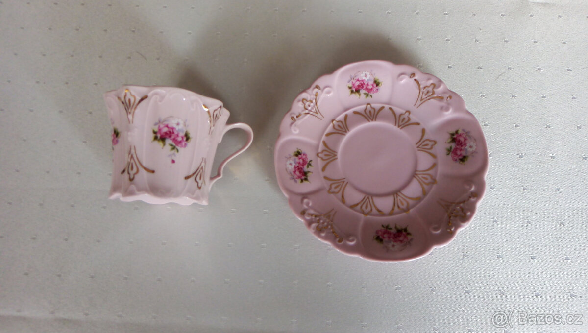 Růžový porcelán - mocca šálek - 100 ml - 3