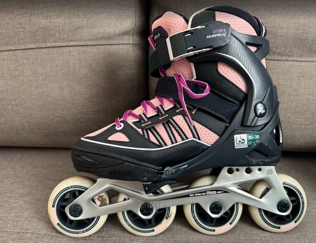 Dětské kolečkové brusle Oxelo FIT 5 – černo-růžové - 3