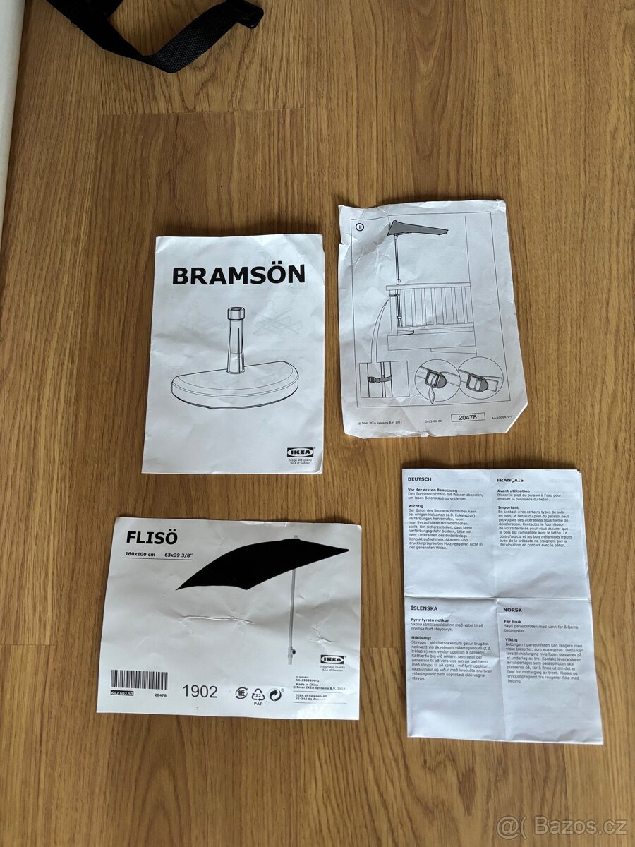 Látkový slunečník z ikea Flisö s kamenem Bramsön - 3