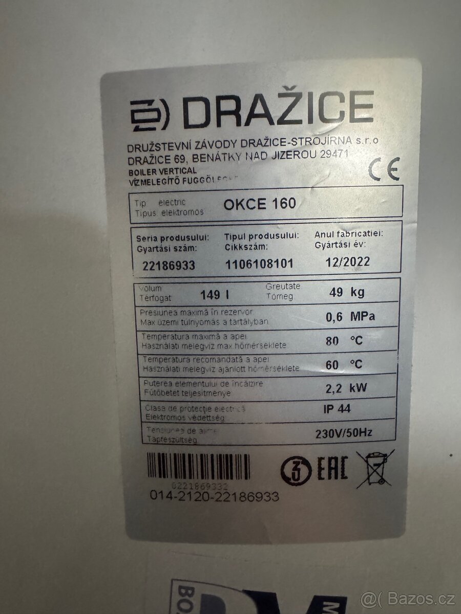 Bojler Dražice 149L - 3