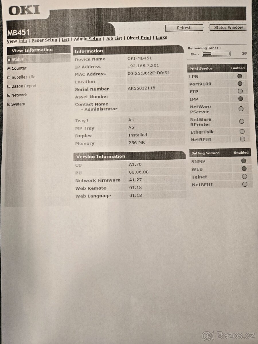 Multifunkční laserová tiskárna MB451 - 3