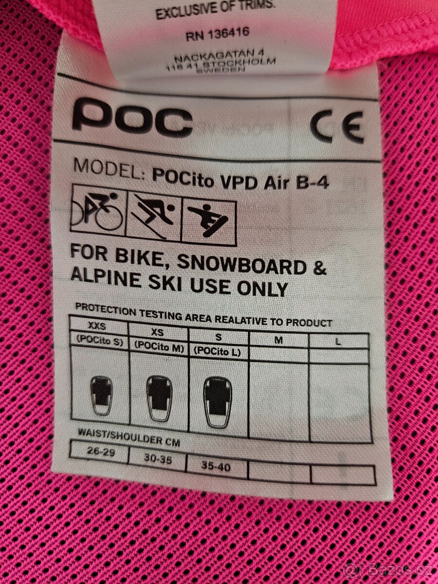 Dětský chránič páteře, páteřák, POC, velikost M, pro holku. - 3