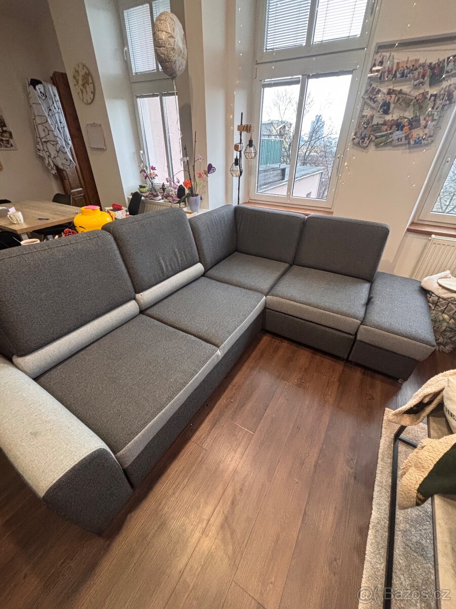Rohová rozkládací sedací souprava - 3