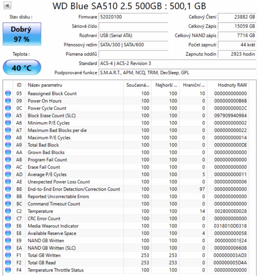 WD blue 500 GB 3D NAND SATA SSD - 3