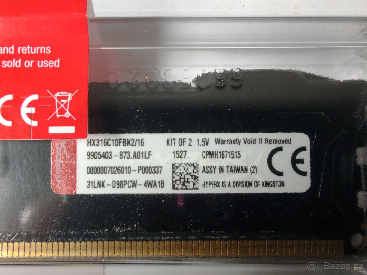 HYPER X FURY DDR3 2x8GB 1600 - 3