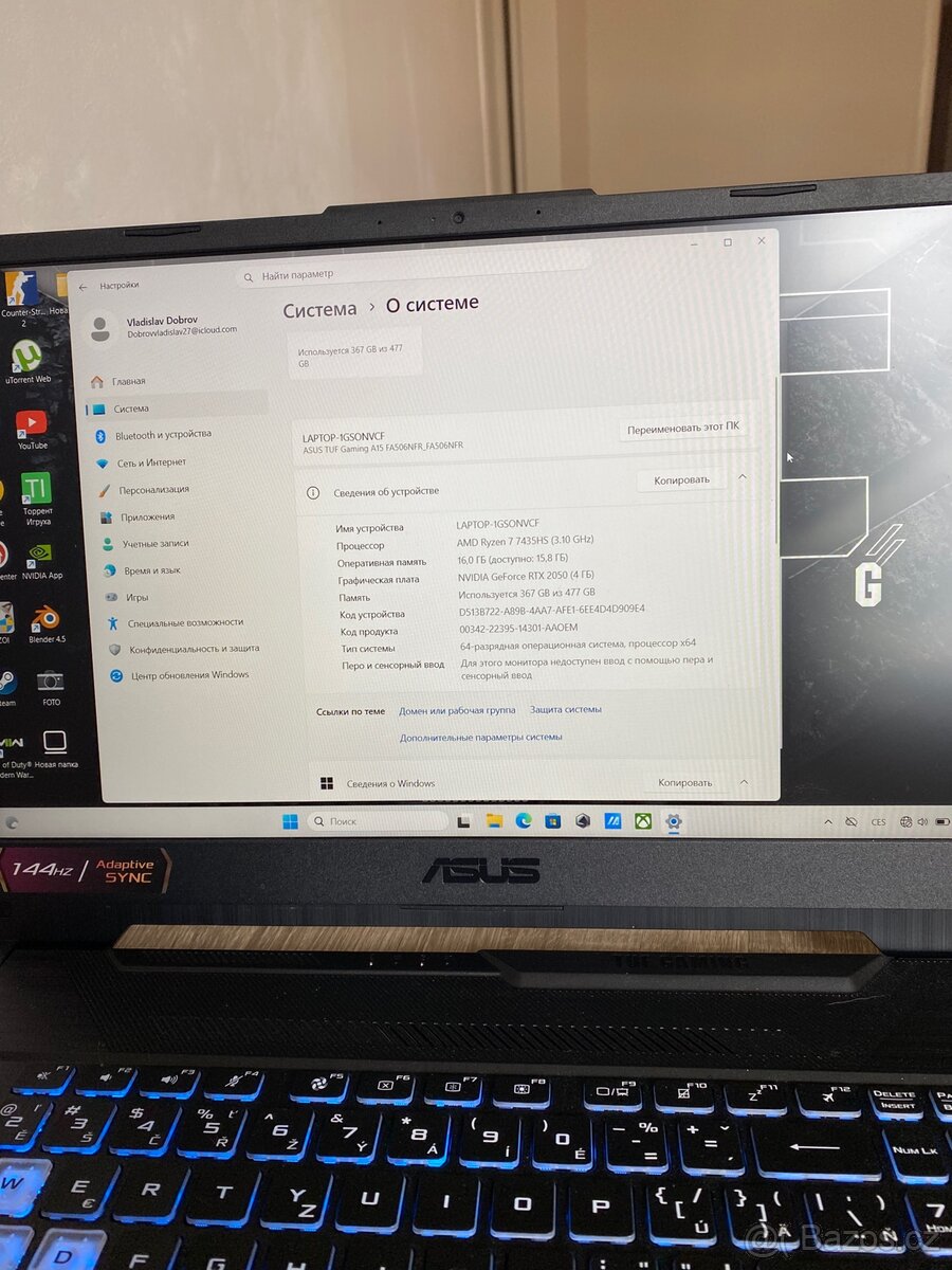 Prodám ASUS TUF Gaming A15 - 3