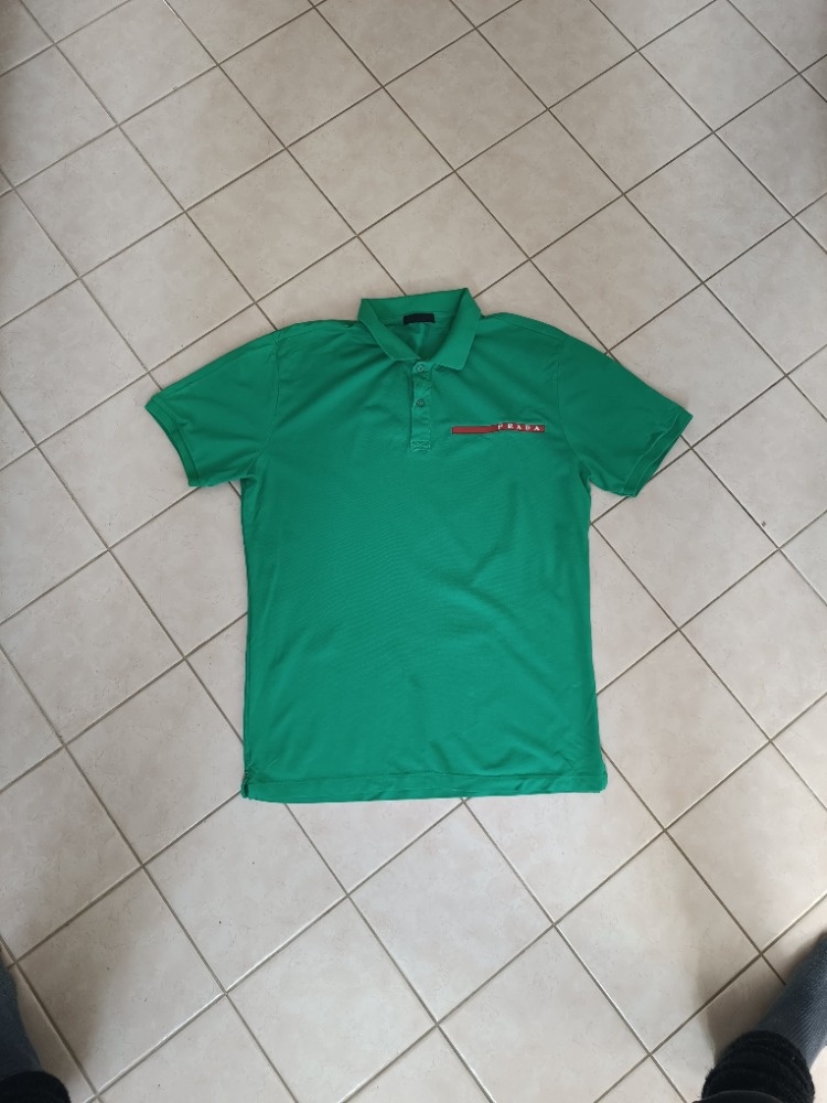 Prada Green Cotton Men's Polo Shirt - 3