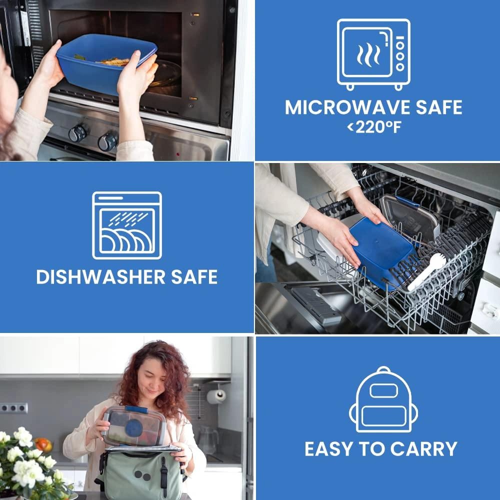 Box na svačinu Bugucat 2000 ml – modrý - 3