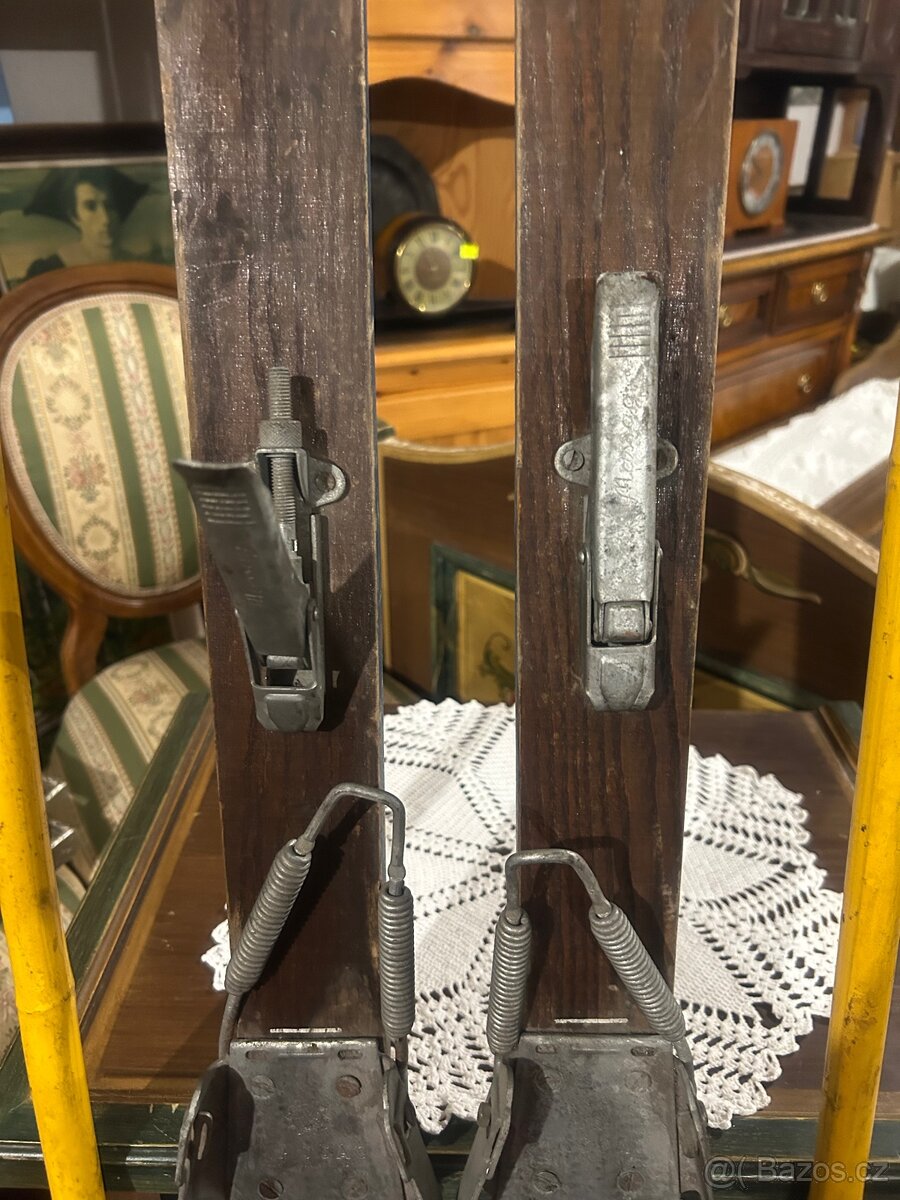 Dřevěné lyže Massag s kovovým vázáním Kandahar - 3