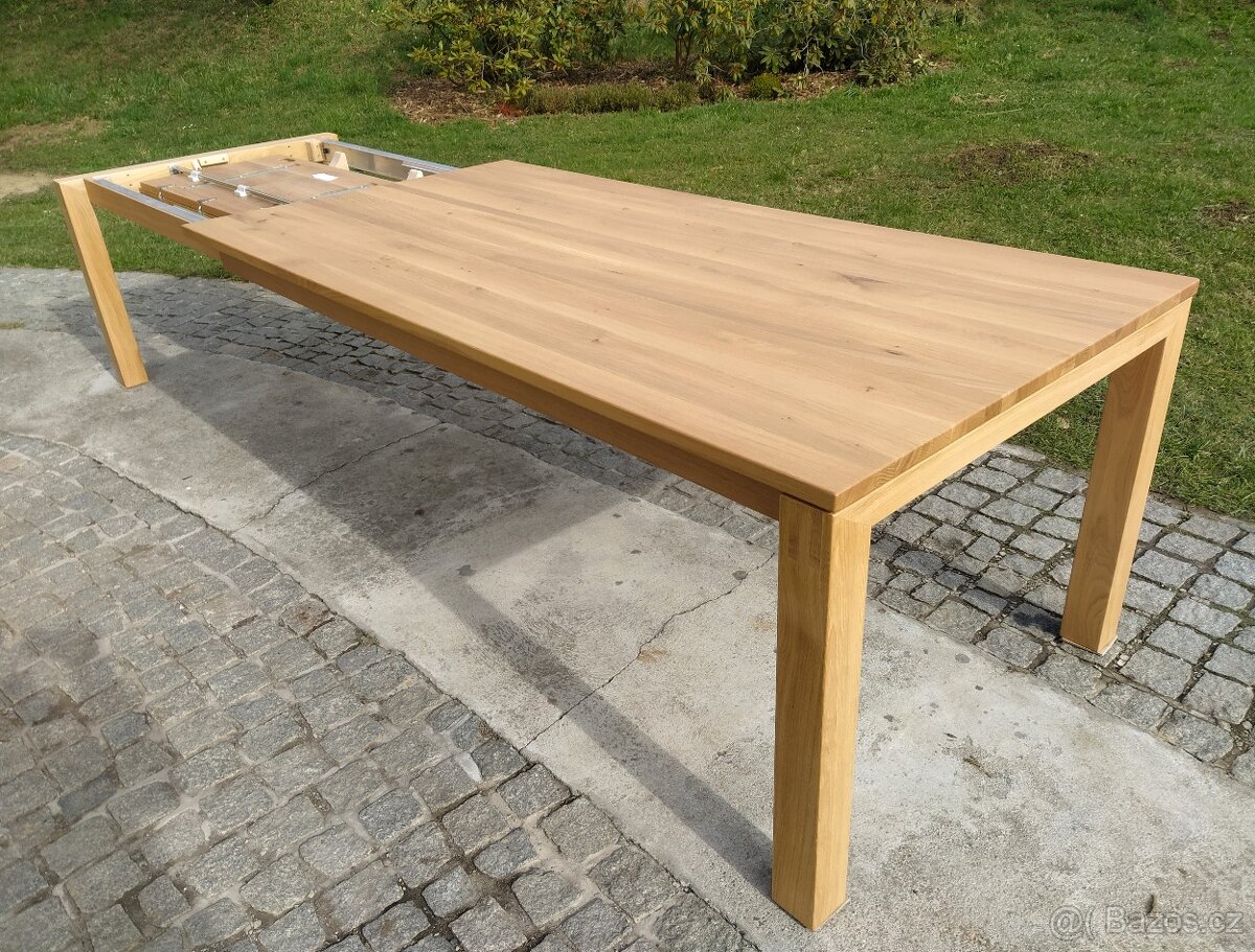 Nový rozkládací stůl dub masiv 90x180+100 cm - 3