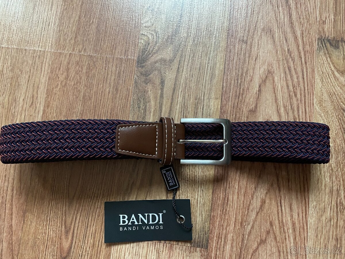 Nový pánský pružný opasek Bandi - tmavě vínový, L/XL - 3