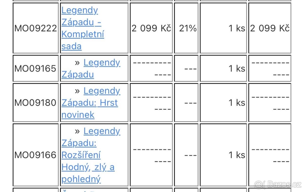 Stolní hra, Legendy západu - 3