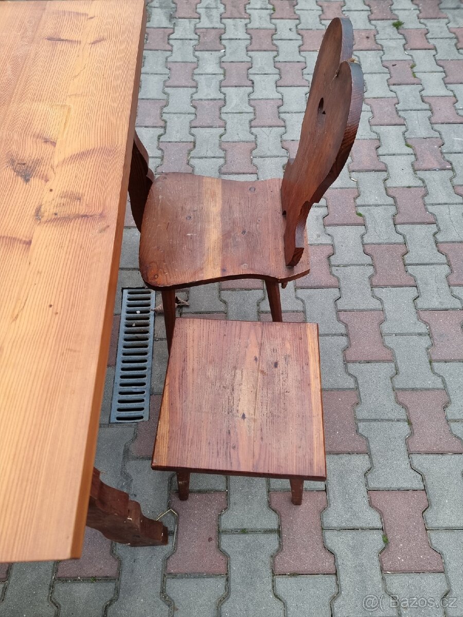 Selský stůl + 3 židle - 3